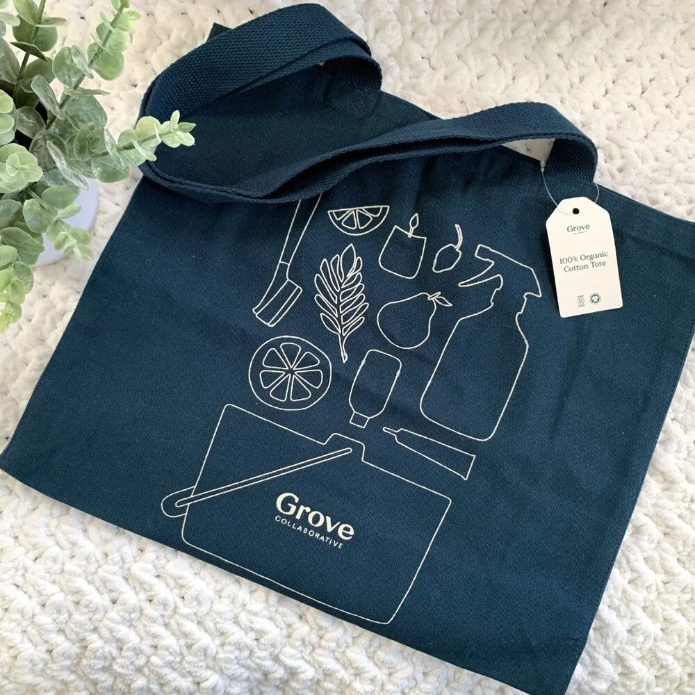 NWT Grove Collaborative Cotton Market Tote Bag (Green)